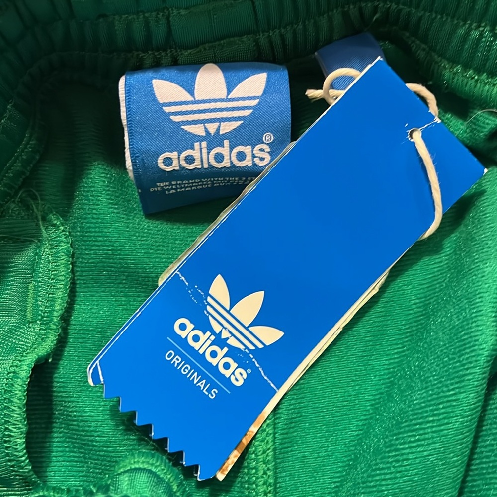 Adidas Tricot Basketball Shorts new green white Mens Size Small - Picture 11 of 13
